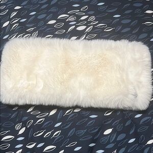 New White Faux Fur head wrap